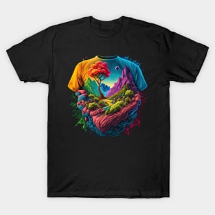 Psychedelic Shirt in Shirt T-Shirt